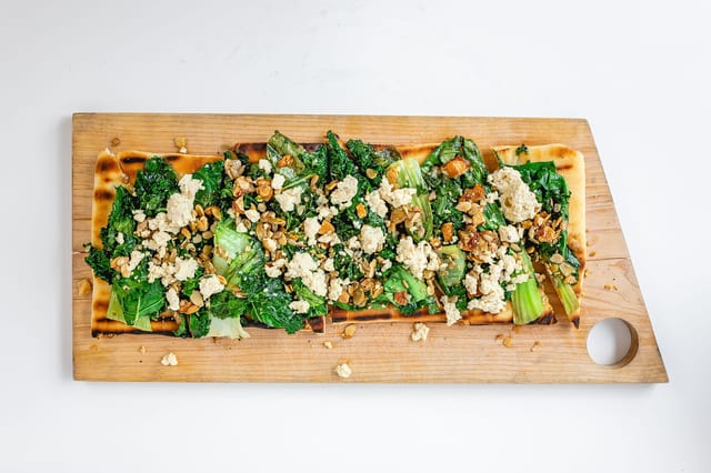 Charred Greens & Feta Flatbread.