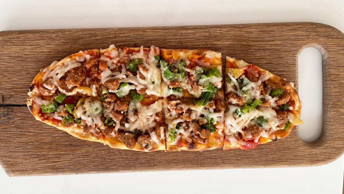 Sausage Flatbread Pizza