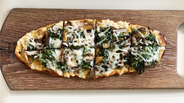 Charred Greens Flatbread Pizza.