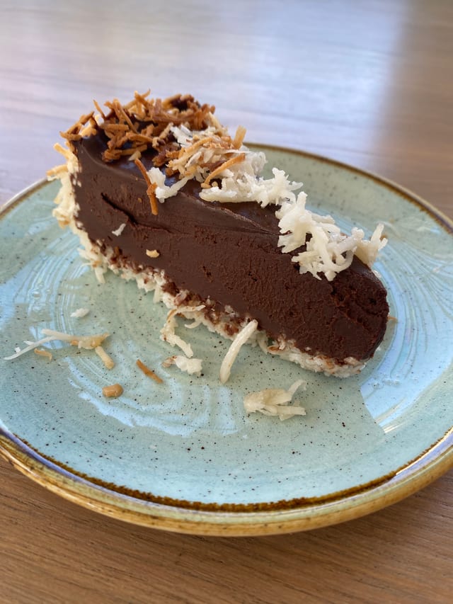 GF Chocolate Ganache Pie Slice.